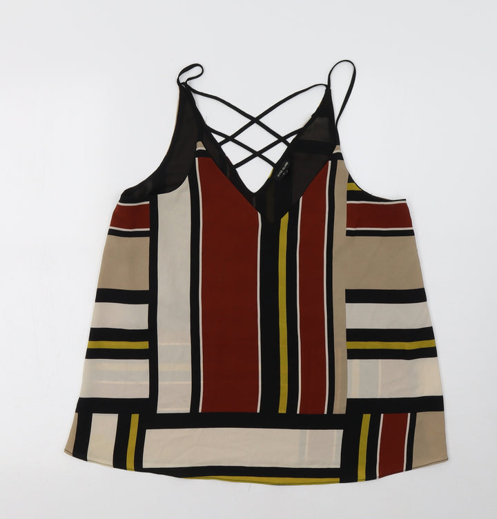 River Island Womens Brown Geometric  Basic Tank Size 8