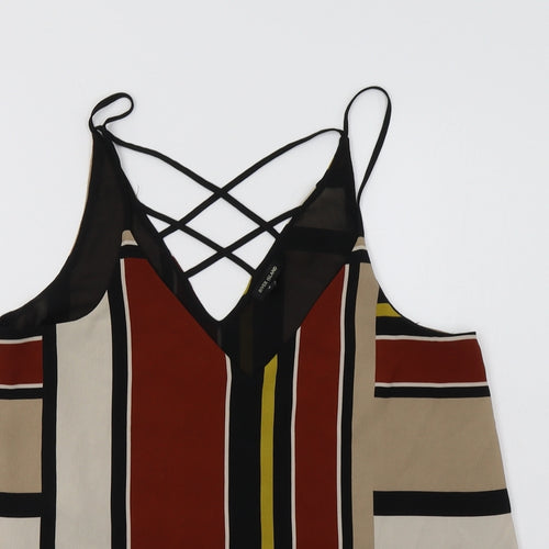 River Island Womens Brown Geometric  Basic Tank Size 8