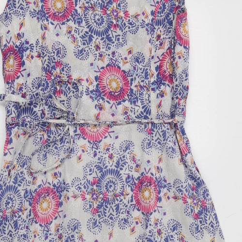 Lily & Me Womens White Floral  Fit & Flare  Size 14