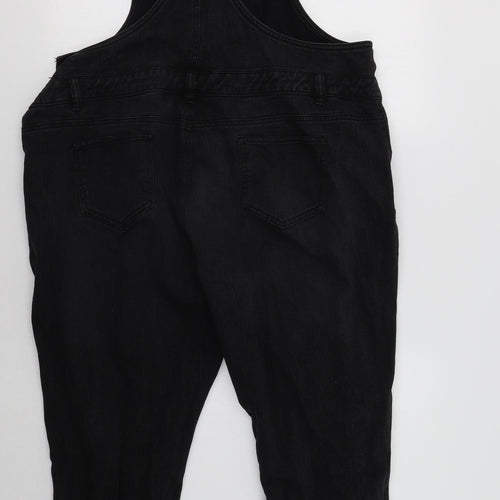 Primark Womens Black  Denim Dungarees Trousers Size 20 L29 in