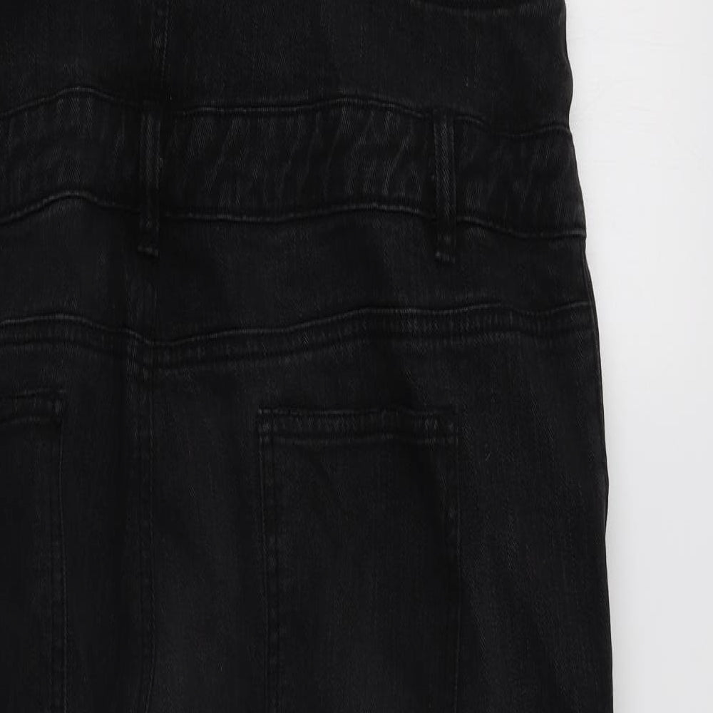 Primark Womens Black  Denim Dungarees Trousers Size 20 L29 in