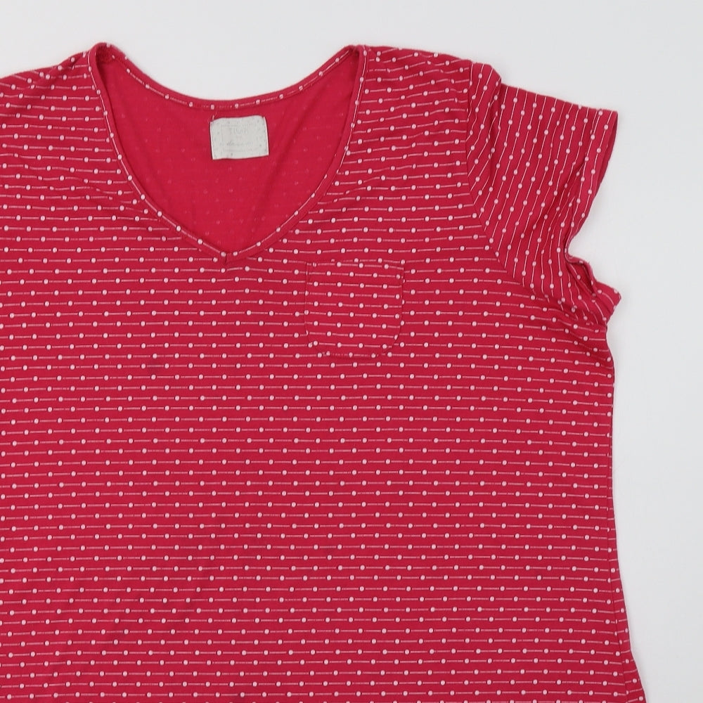 Matalan Womens Pink Polka Dot  Top Pyjama Top Size XL