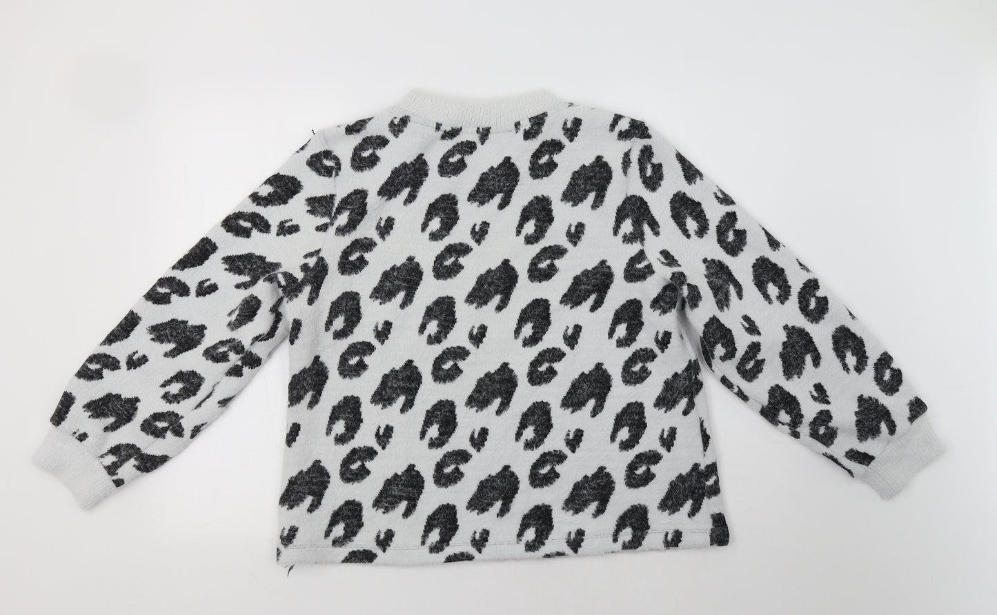 M&S Womens Grey Animal Print  Pullover Jumper Size 16
