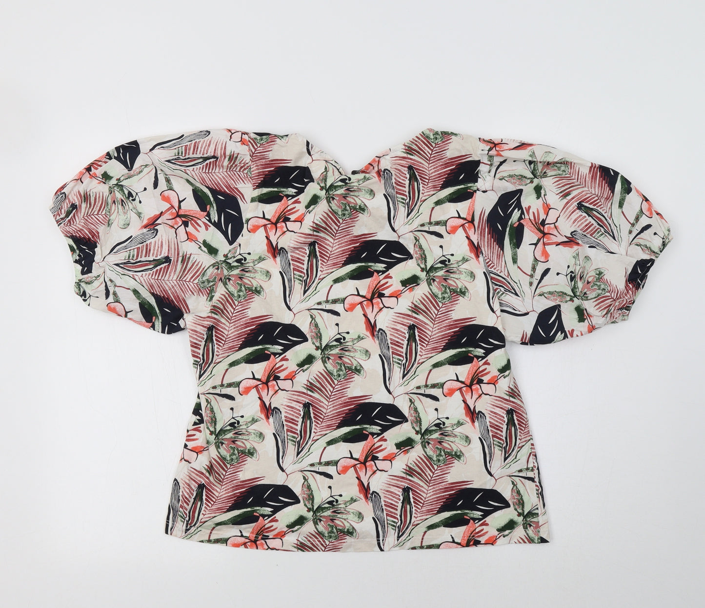 M&Co Womens Multicoloured Floral  Basic Blouse Size 14