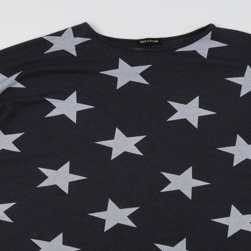 QED London Womens Grey Geometric  Tunic Sweatshirt Size M  - Star Print