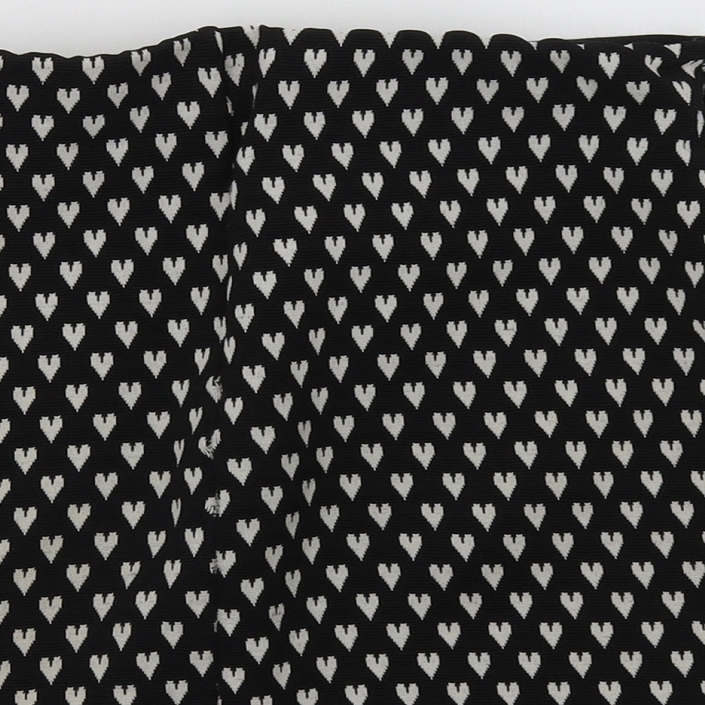 Primark Womens Black   Mini Skirt Size 10  - Heart Print