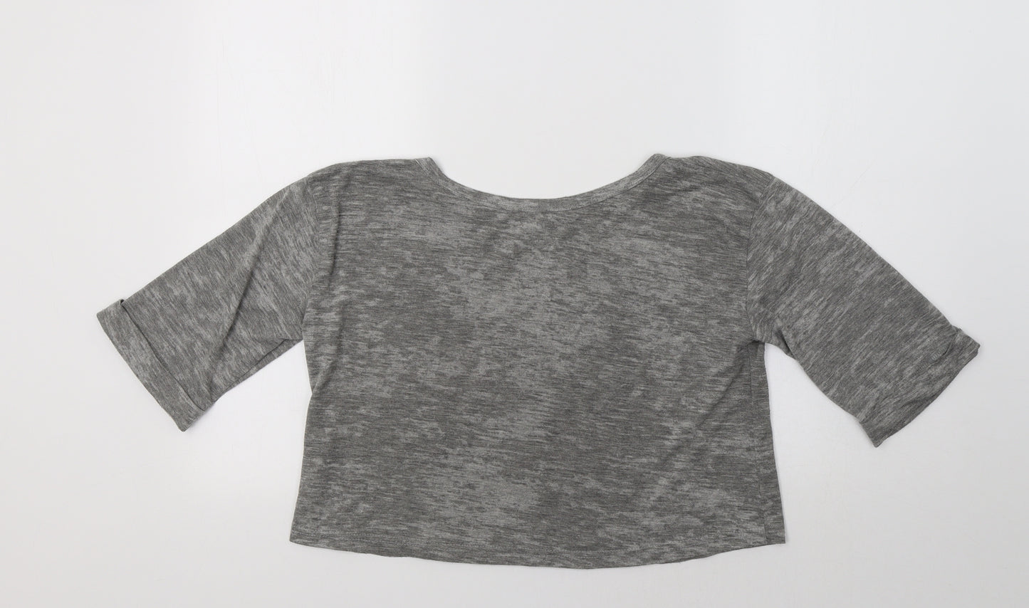 Topshop Womens Grey   Cropped T-Shirt Size 8