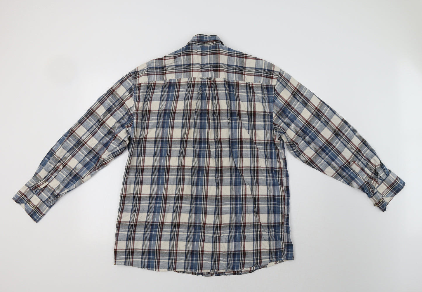 Avenue Mens Blue Check   Button-Up Size L