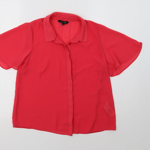 New Look Womens Pink   Basic Button-Up Size 10
