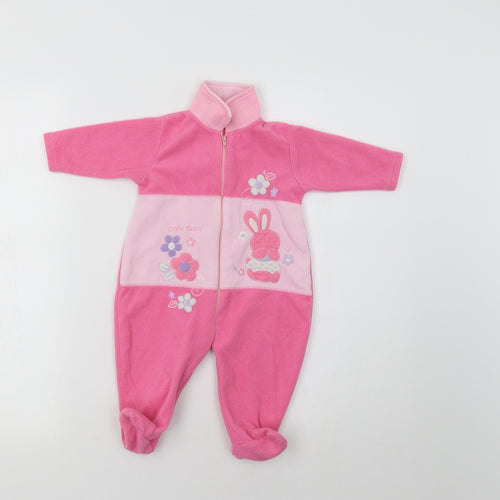 Early Days Baby Pink Floral  Babygrow One-Piece Size 3-6 Months  - Bunny
