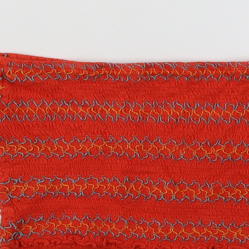 Primark Womens Orange Striped  Cropped T-Shirt Size 6