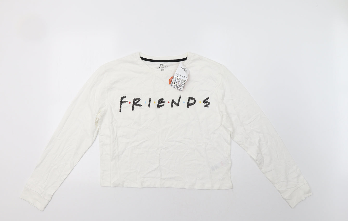 M&S Girls White   Basic T-Shirt Size 15-16 Years  - Friends