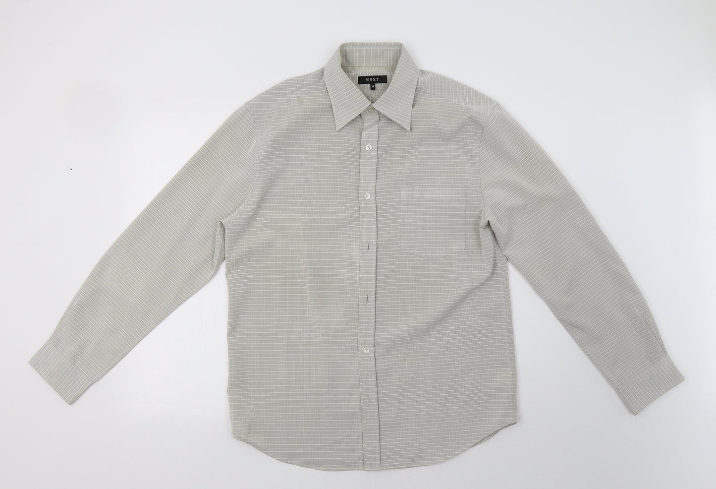 NEXT Mens Grey Check   Dress Shirt Size M