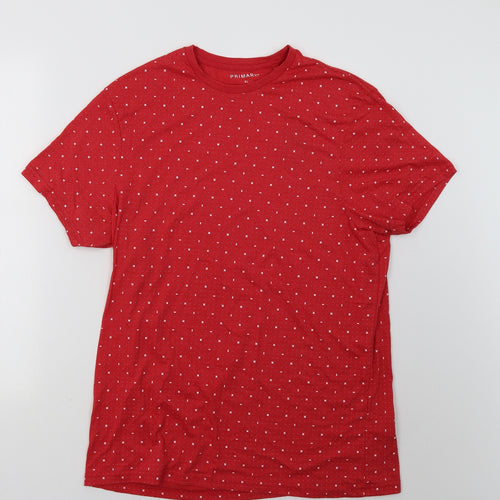 Primark Mens Red Geometric   T-Shirt Size XL
