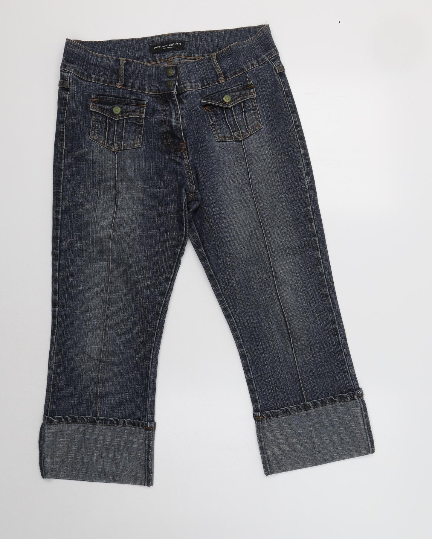 Dorothy Perkins Womens Blue  Denim Cropped Jeans Size 12 L22 in