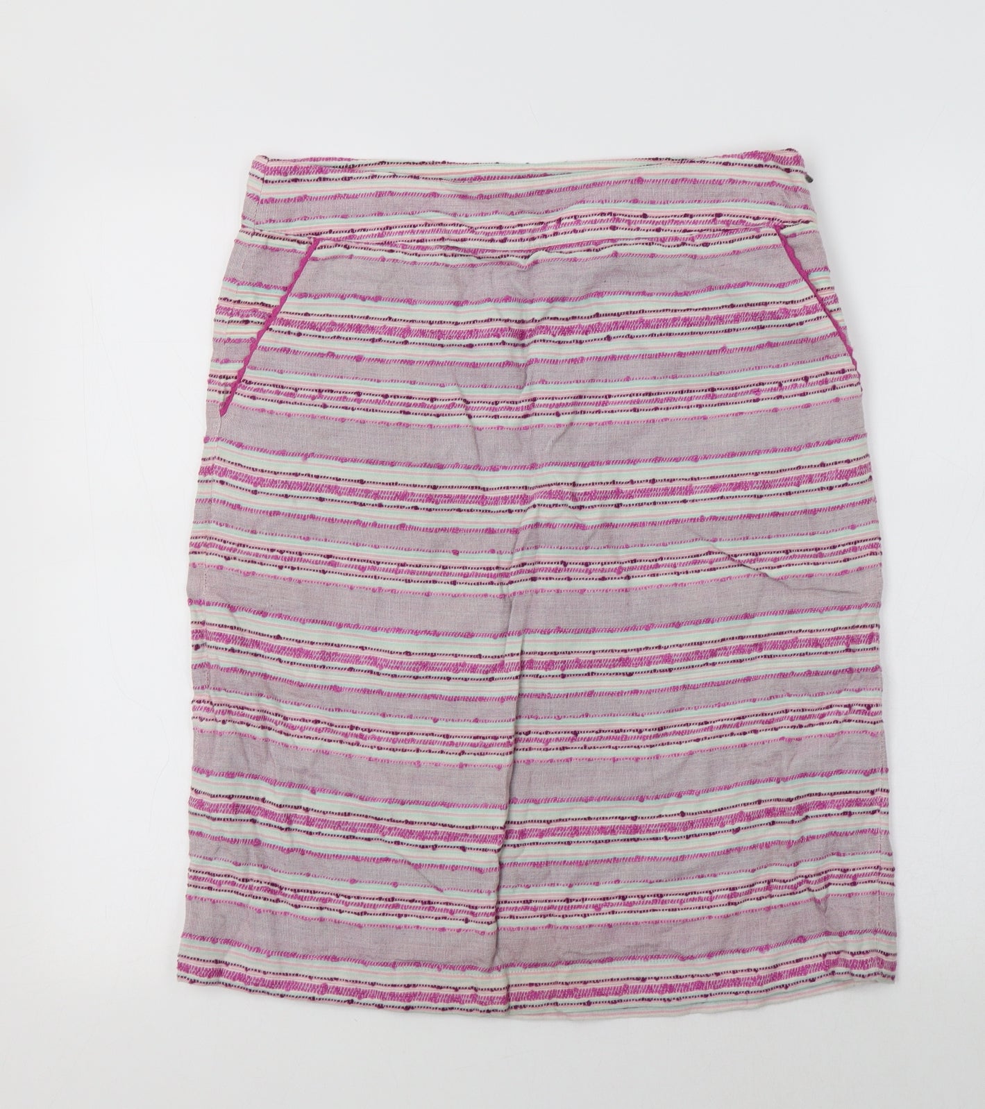 White Stuff Womens Purple Striped  A-Line Skirt Size 8