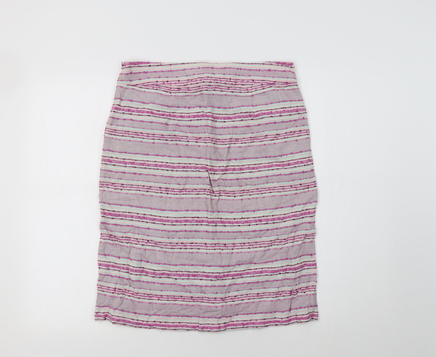 White Stuff Womens Purple Striped  A-Line Skirt Size 8