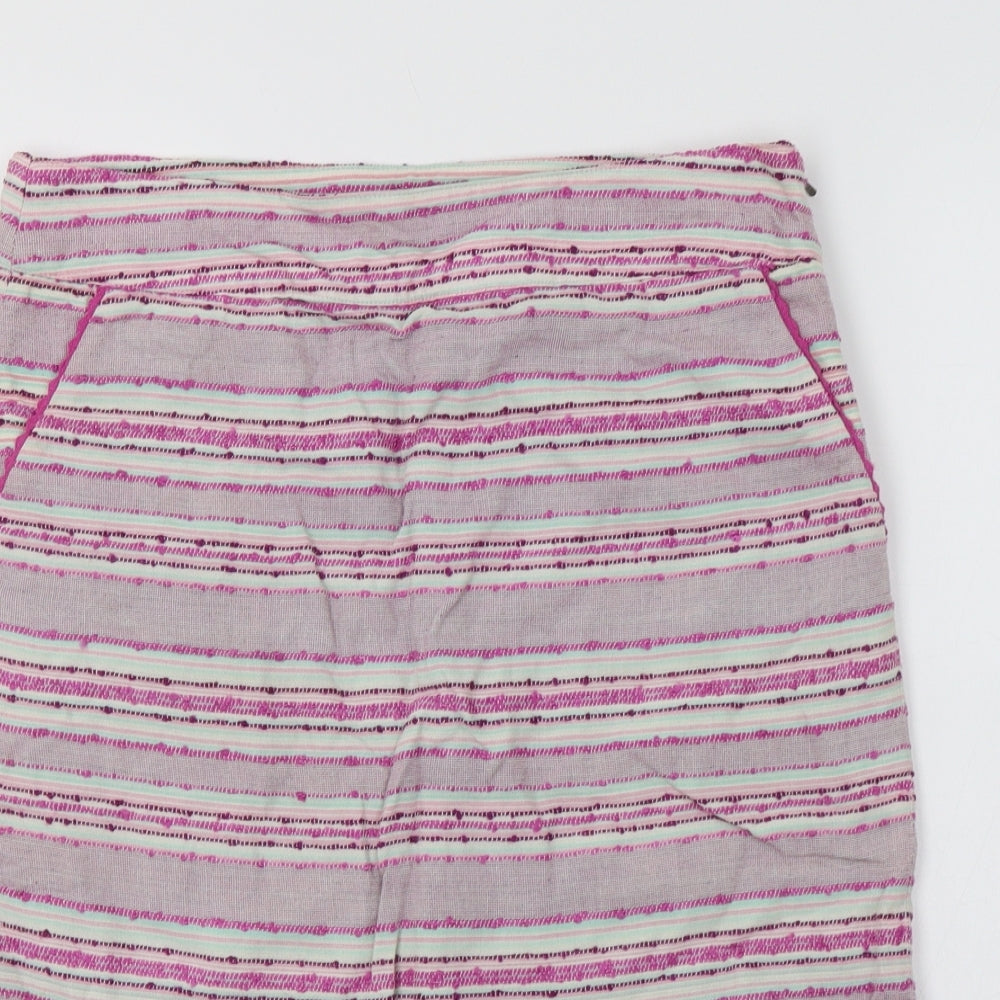 White Stuff Womens Purple Striped  A-Line Skirt Size 8