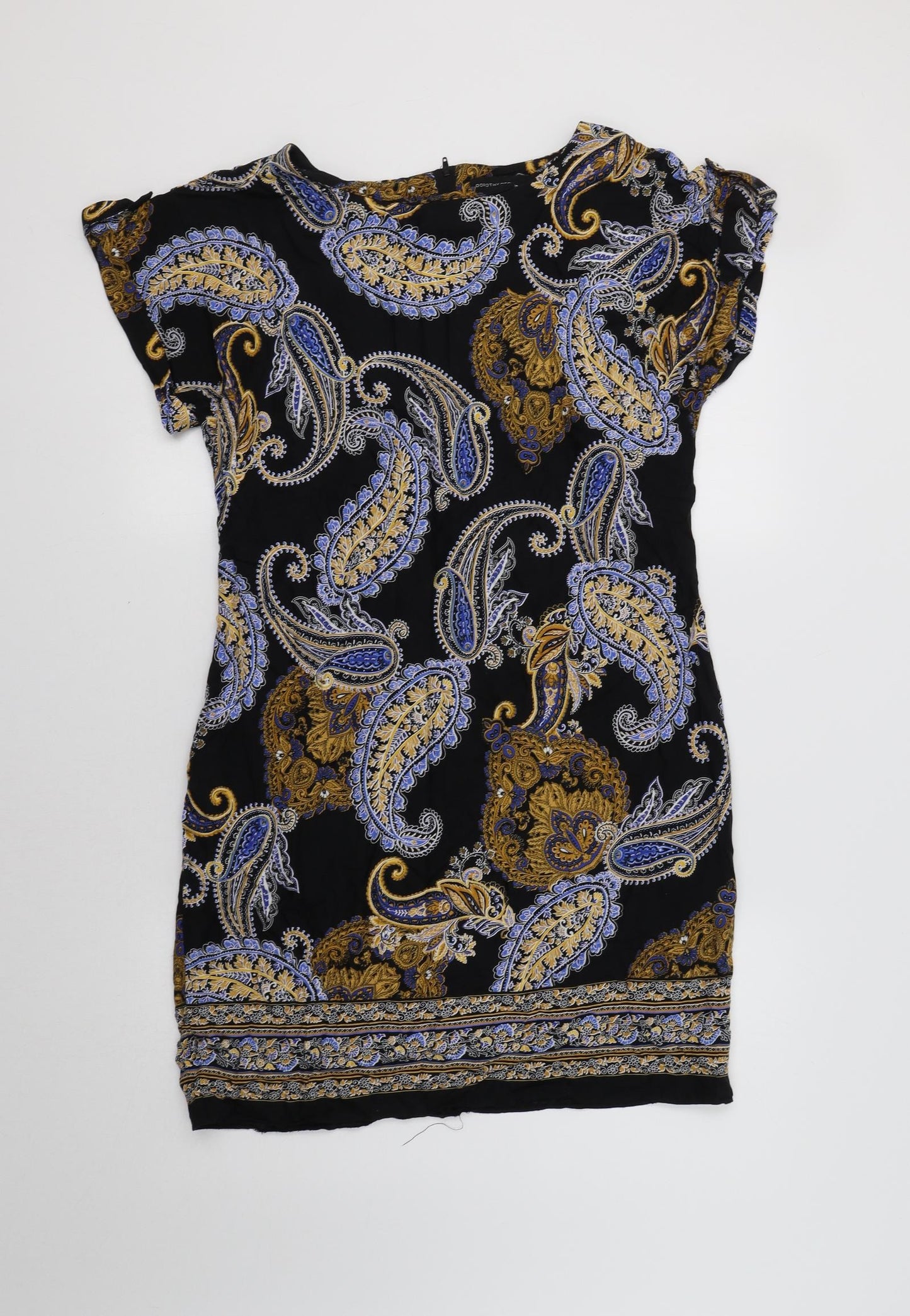 Dorothy Perkins Womens Black Paisley  T-Shirt Dress  Size 10