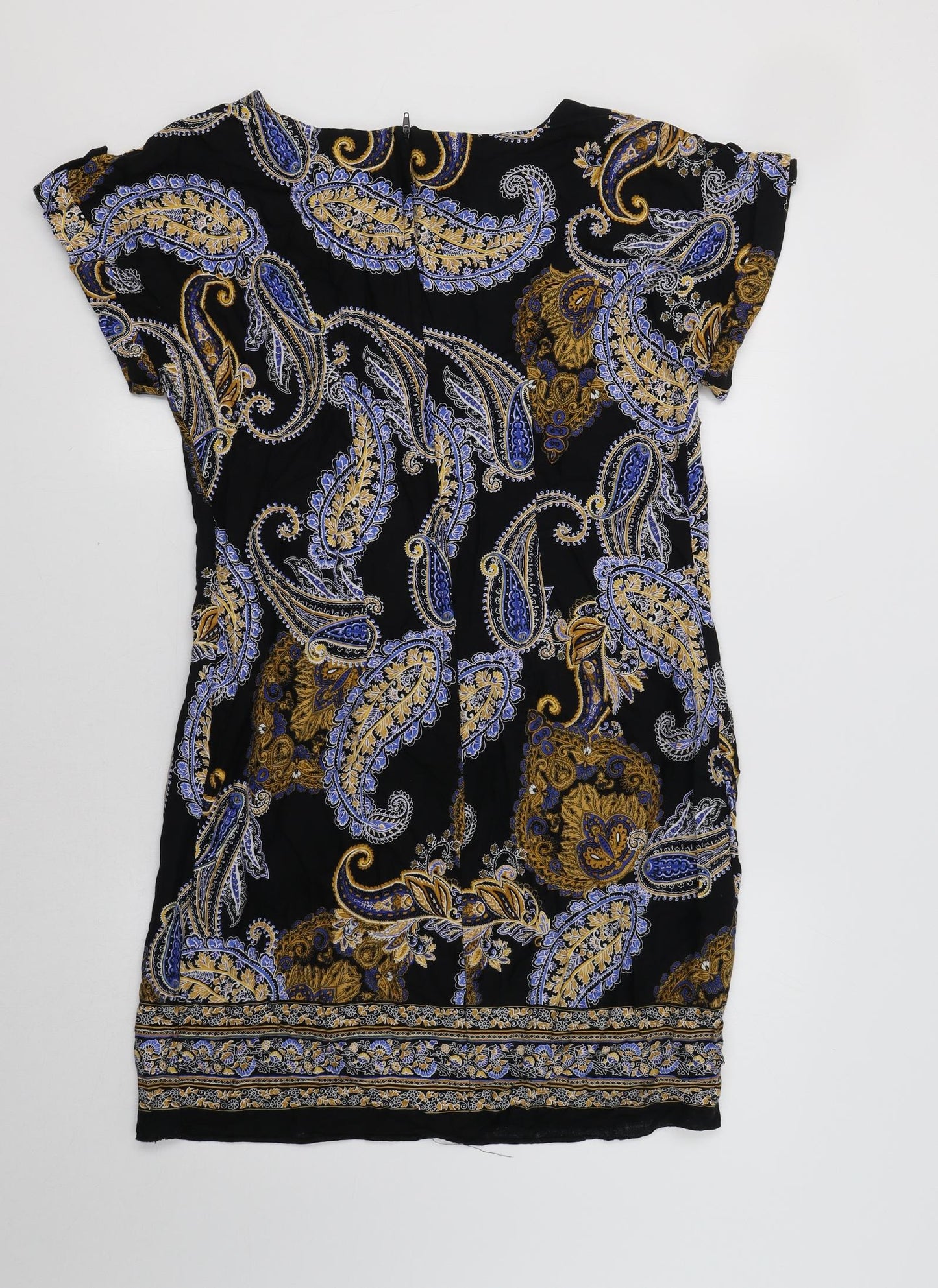 Dorothy Perkins Womens Black Paisley  T-Shirt Dress  Size 10