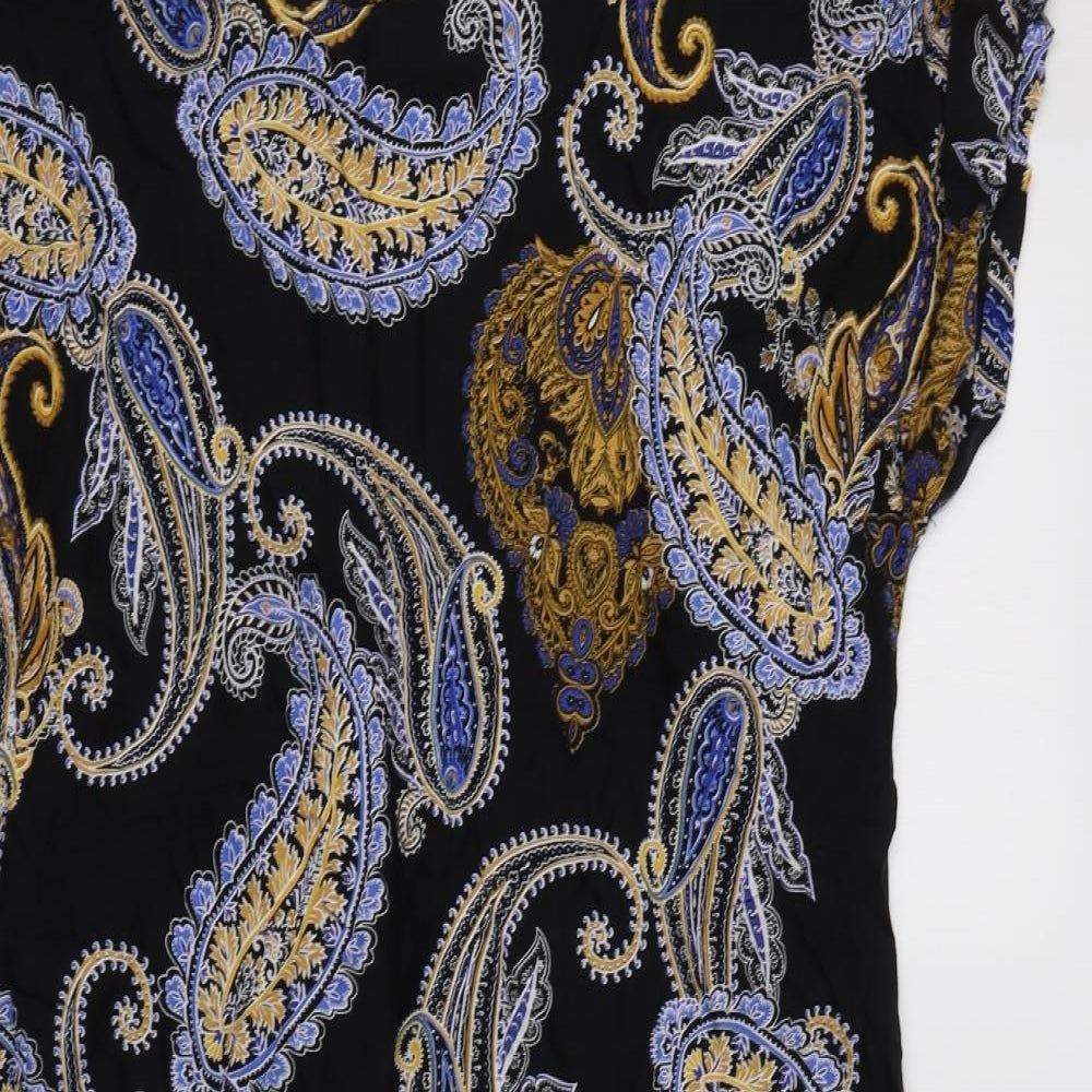 Dorothy Perkins Womens Black Paisley  T-Shirt Dress  Size 10