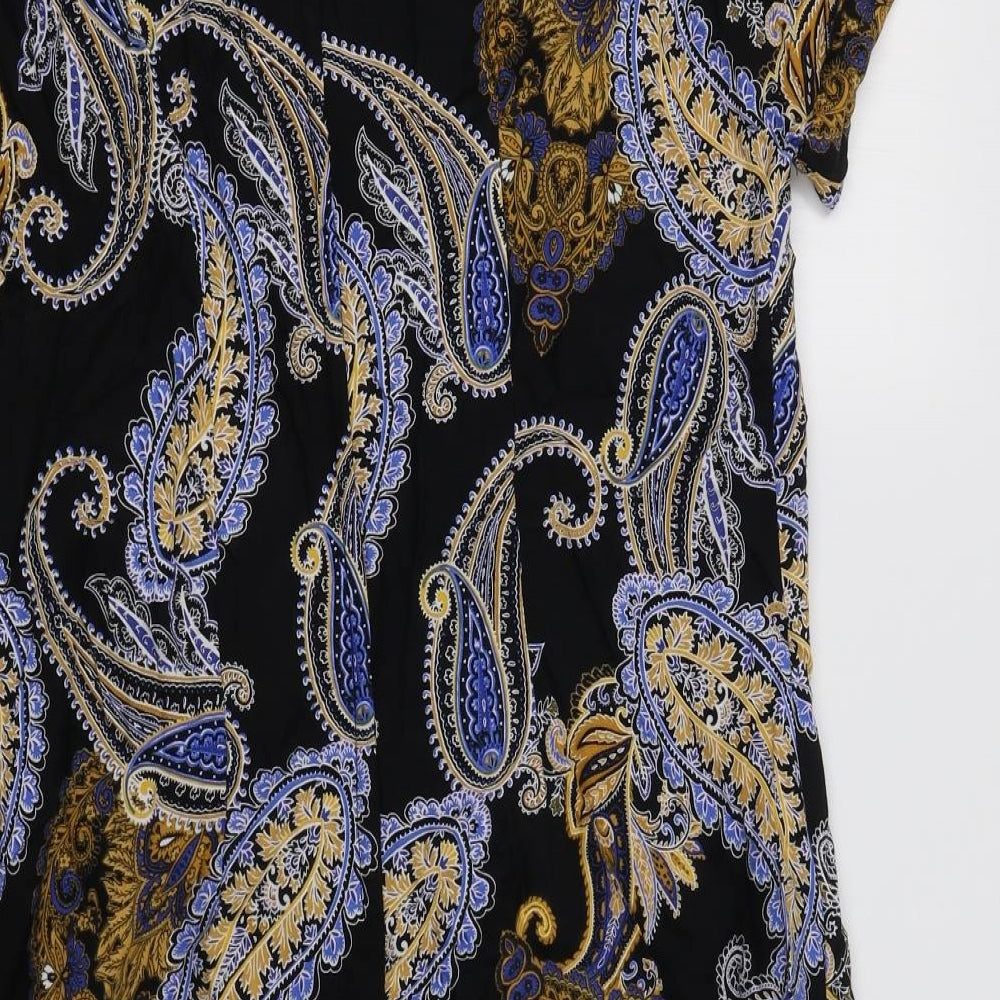 Dorothy Perkins Womens Black Paisley  T-Shirt Dress  Size 10