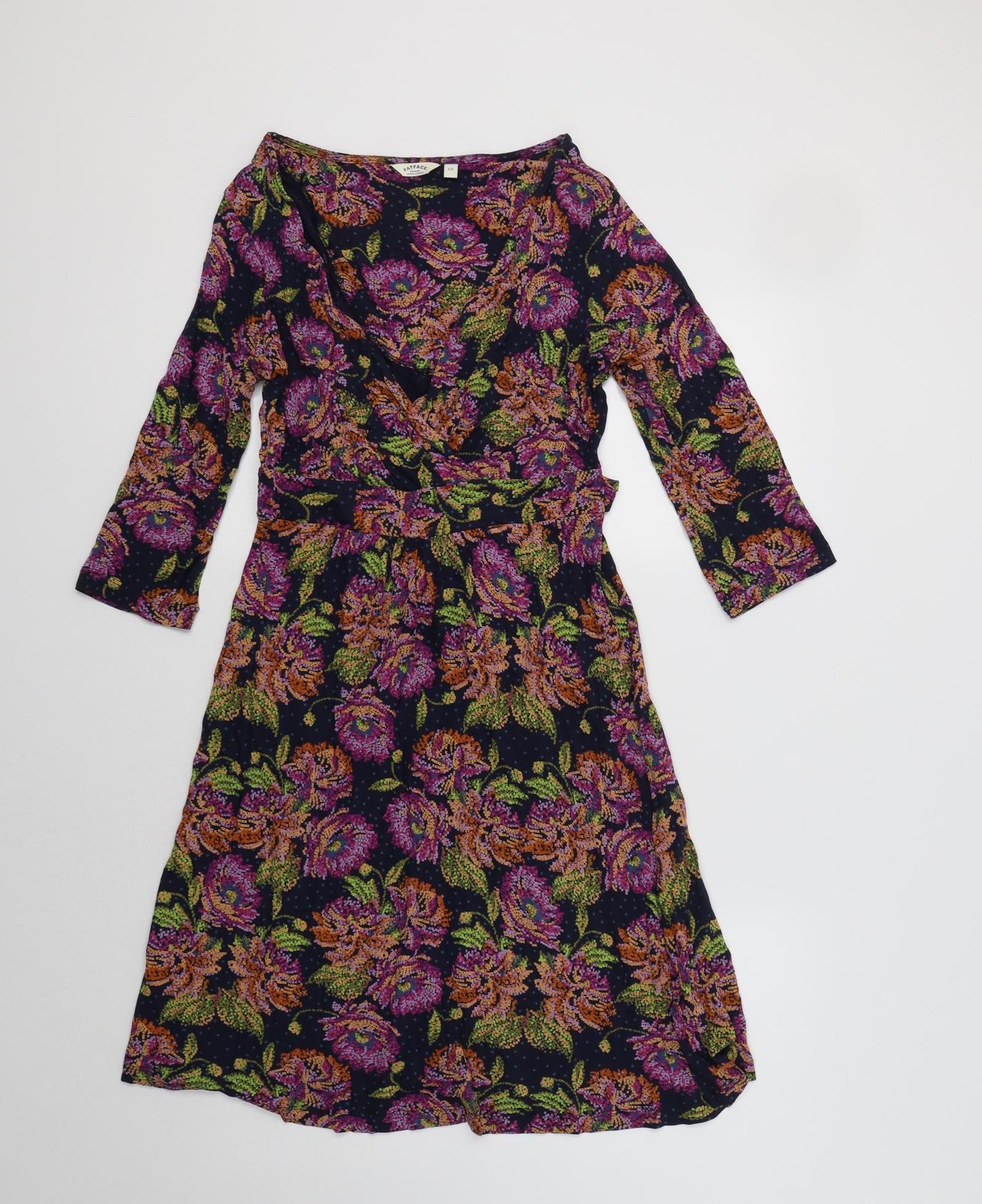 Fat Face Womens Multicoloured Floral  Fit & Flare  Size 12