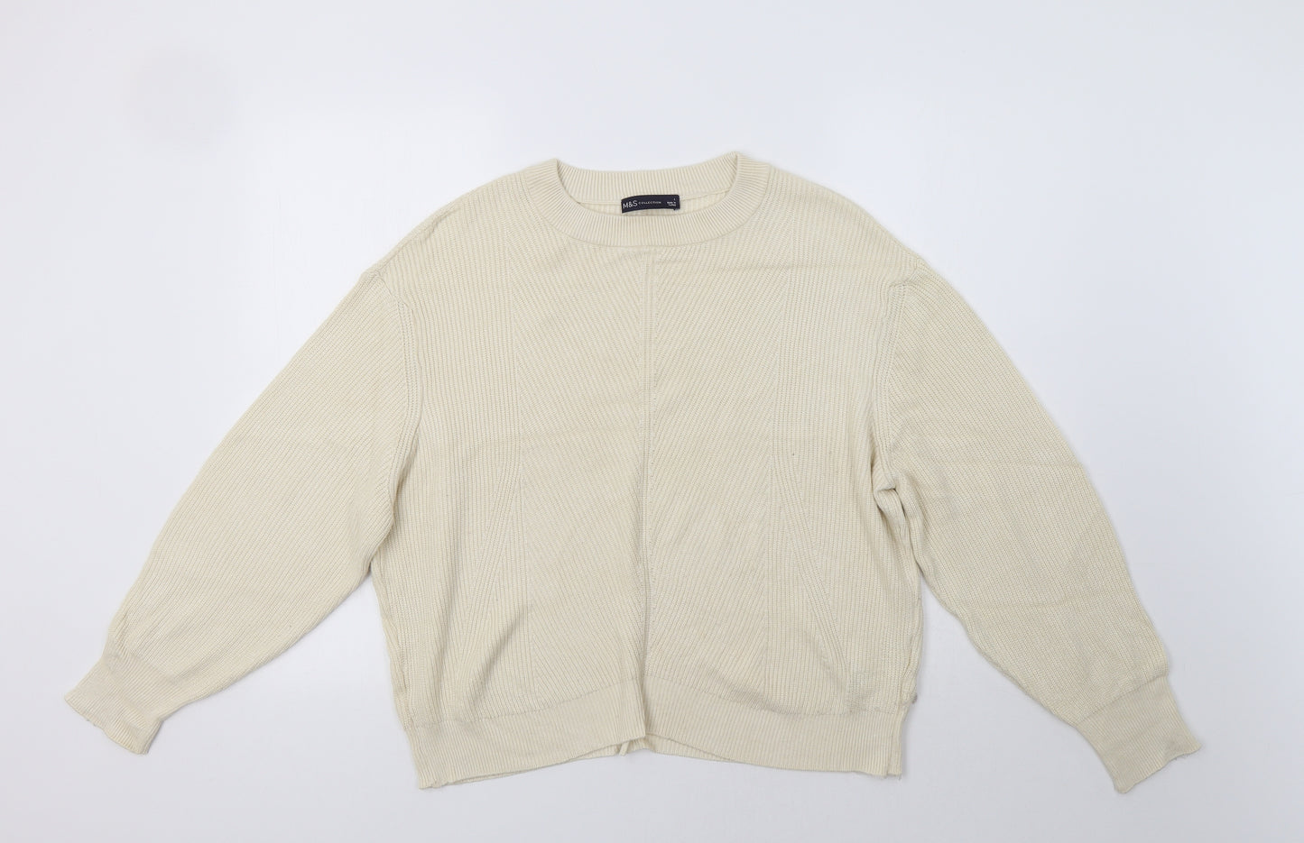 M&S Womens Ivory   Pullover Jumper Size L