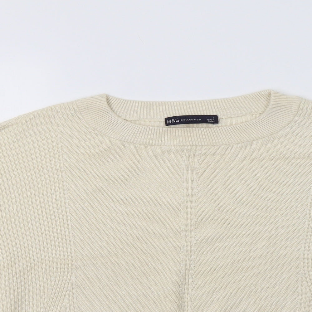 M&S Womens Ivory   Pullover Jumper Size L