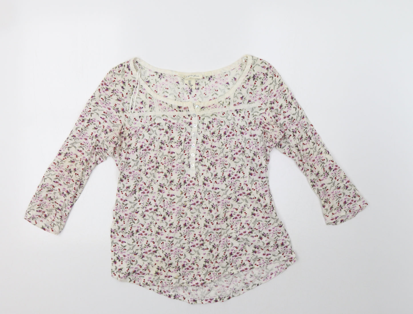 H&M Womens White Floral  Basic Blouse Size S