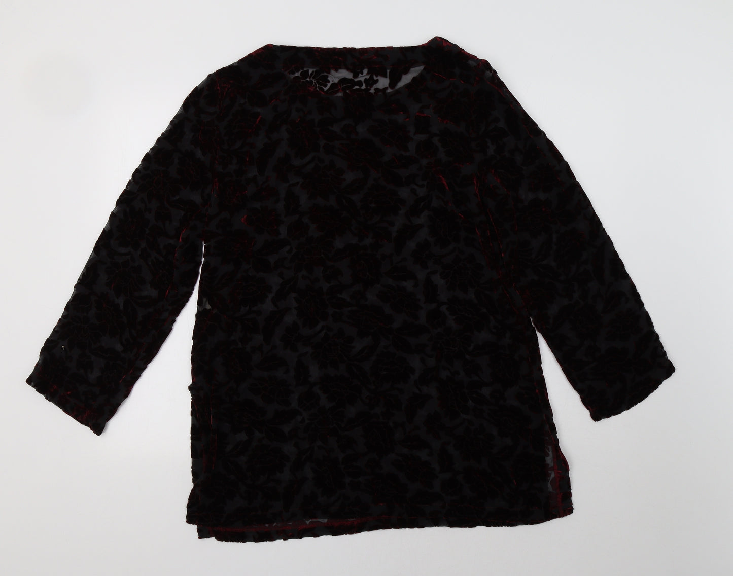 Viyella Womens Red Floral  Tunic Blouse Size 14