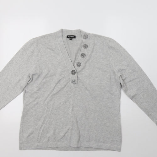 Marble Womens Grey   Pullover Jumper Size L