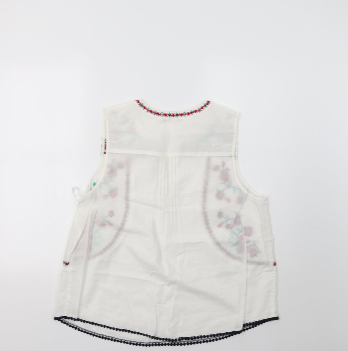 TU Womens White Floral  Basic Blouse Size 18