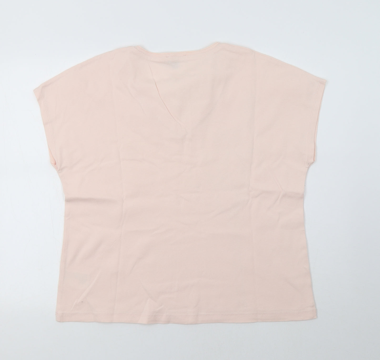 Marble Womens Pink Floral  Basic T-Shirt Size L