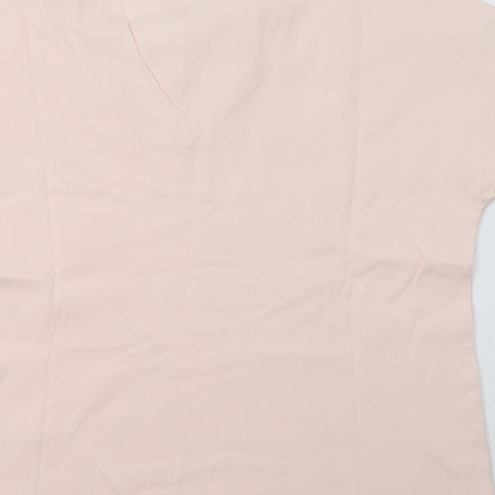 Marble Womens Pink Floral  Basic T-Shirt Size L