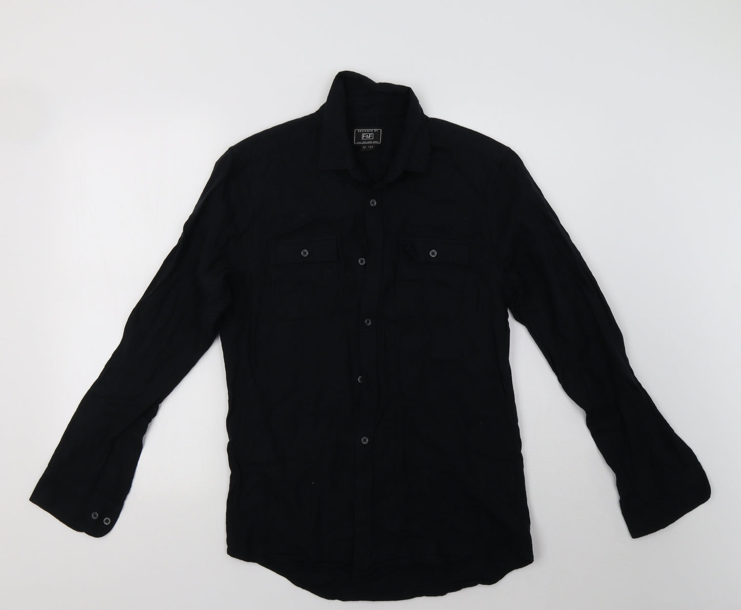 F&F Mens Black    Button-Up Size S