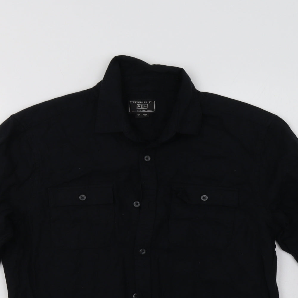 F&F Mens Black    Button-Up Size S