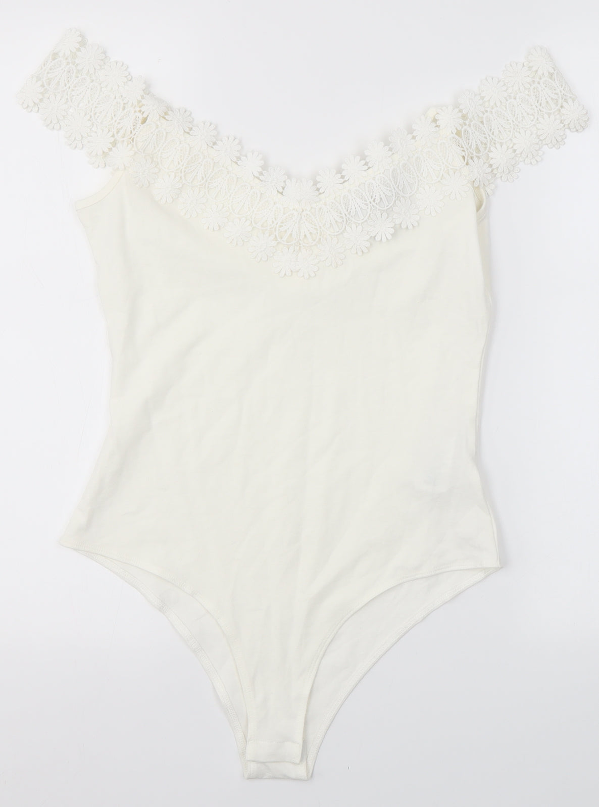 Lipsy London Womens White   Bodysuit One-Piece Size 12