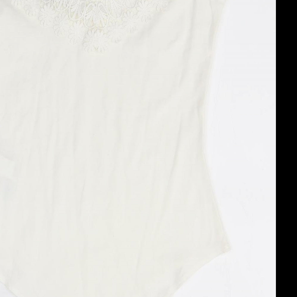 Lipsy London Womens White   Bodysuit One-Piece Size 12