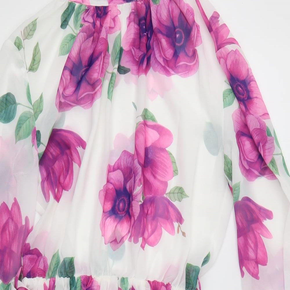 Miss Ord Womens Multicoloured Floral  A-Line  Size M
