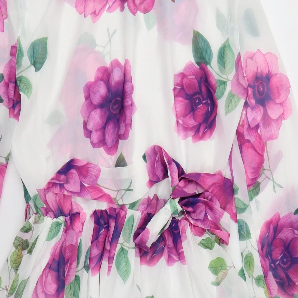Miss Ord Womens Multicoloured Floral  A-Line  Size M