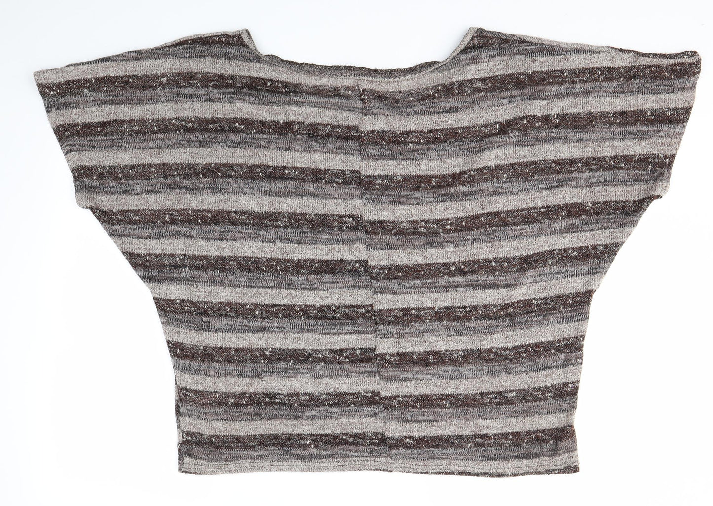 Peacocks Womens Brown Striped  Pullover Jumper Size 18