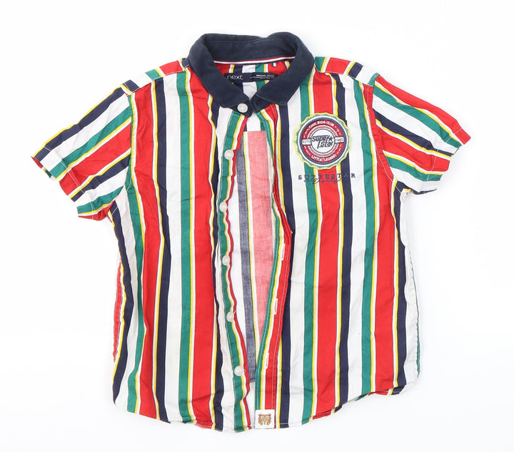 NEXT Boys Multicoloured Striped Basic Button-Up Size 2-3 Years