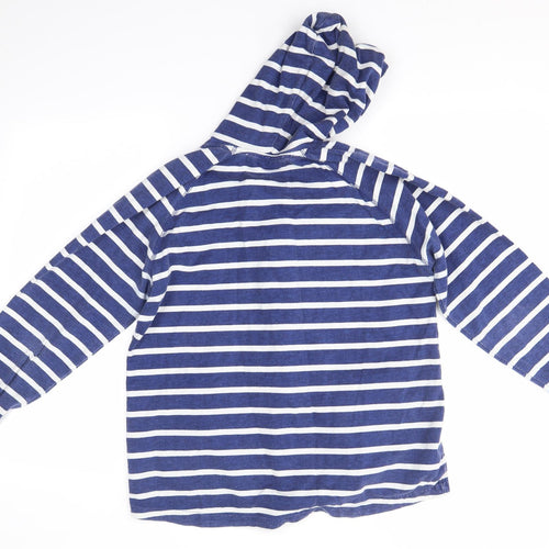 Preworn Womens Blue Striped  Full Zip Hoodie Size 12