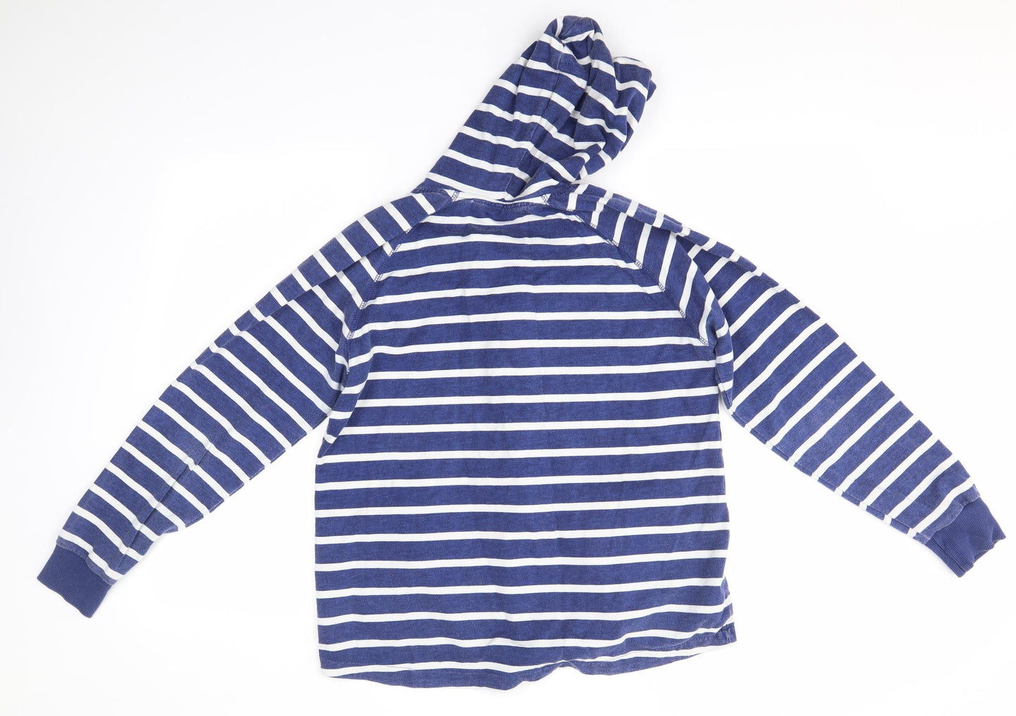 Preworn Womens Blue Striped  Full Zip Hoodie Size 12