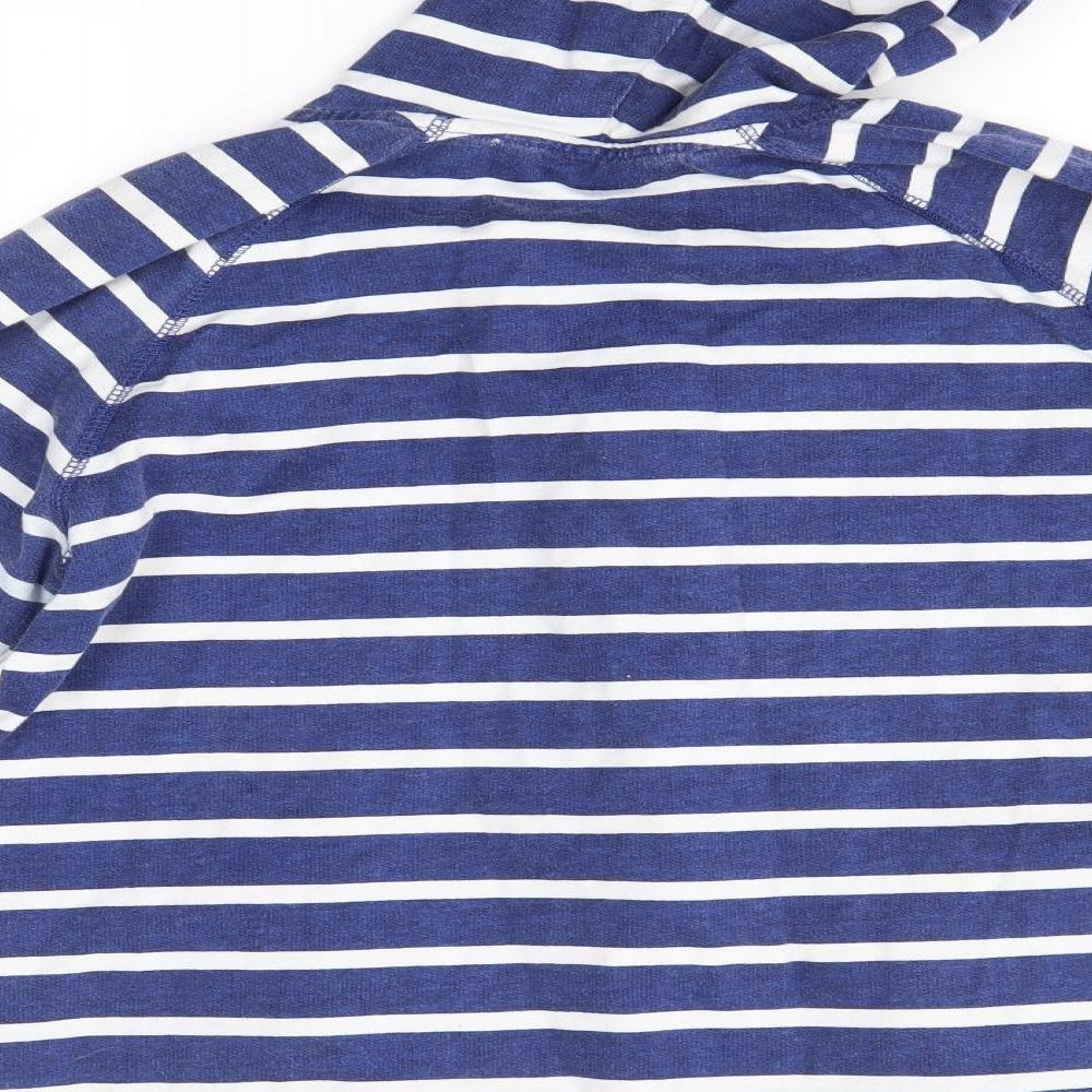 Preworn Womens Blue Striped  Full Zip Hoodie Size 12