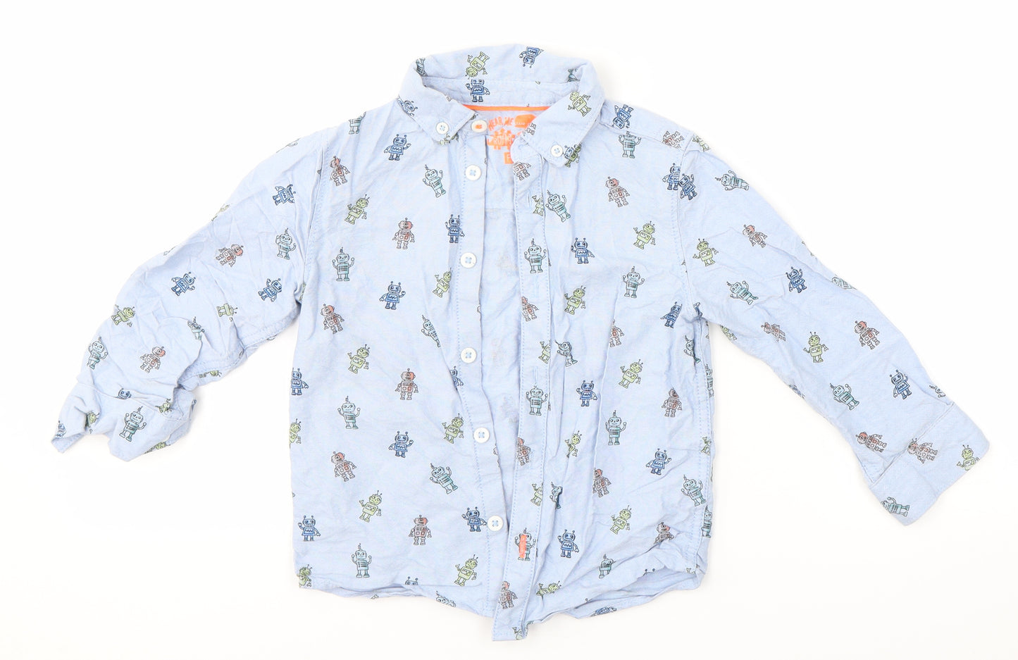 F&F Boys Blue   Basic Button-Up Size 3-4 Years