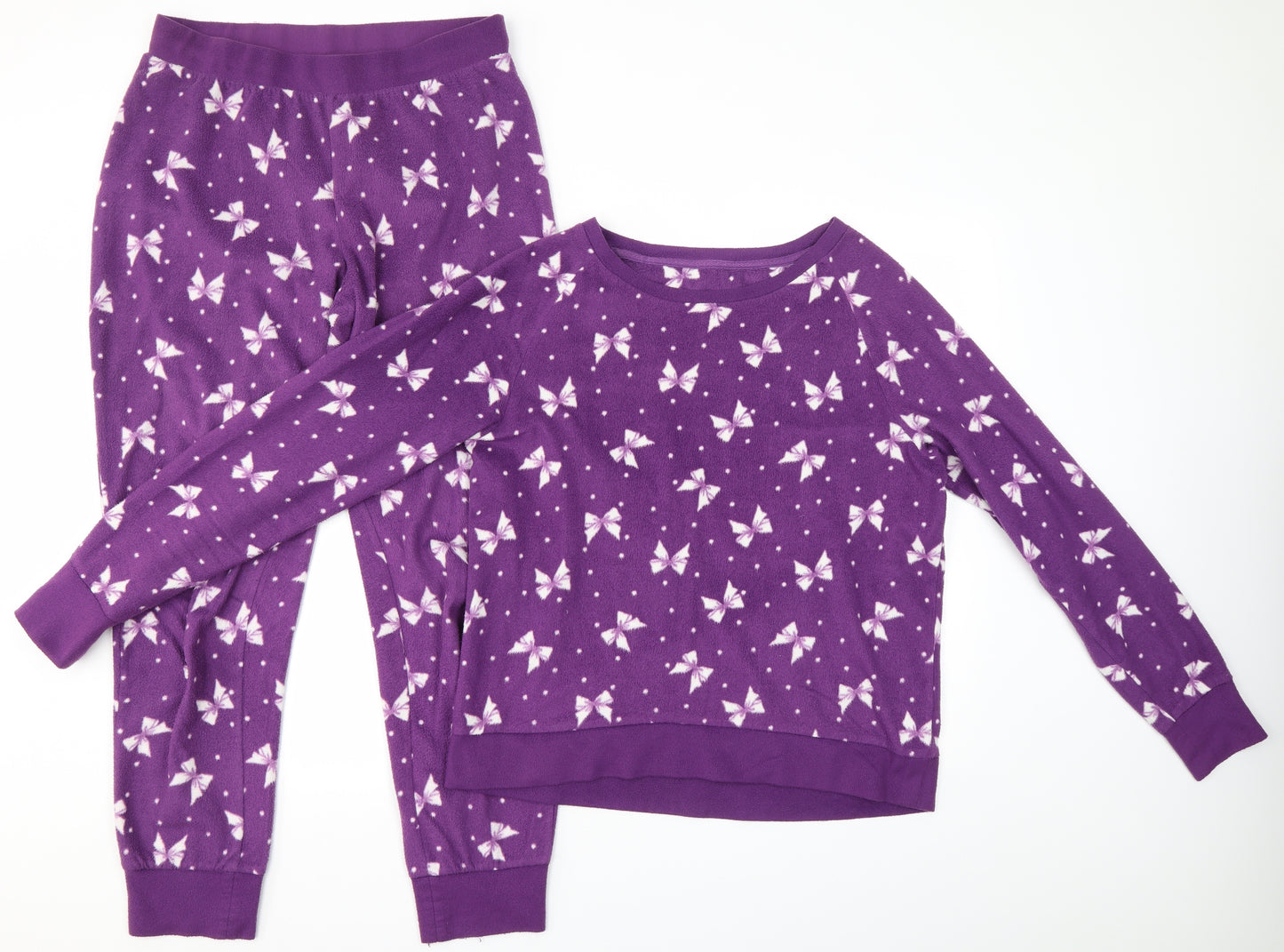 M&S Womens Purple Solid  Kimono Pyjama Set Size 10