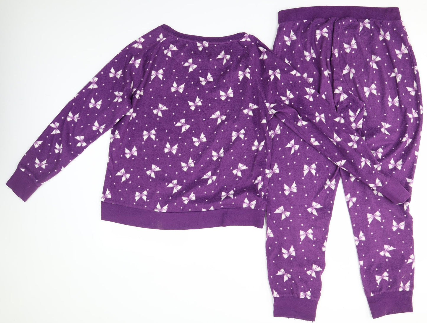 M&S Womens Purple Solid  Kimono Pyjama Set Size 10