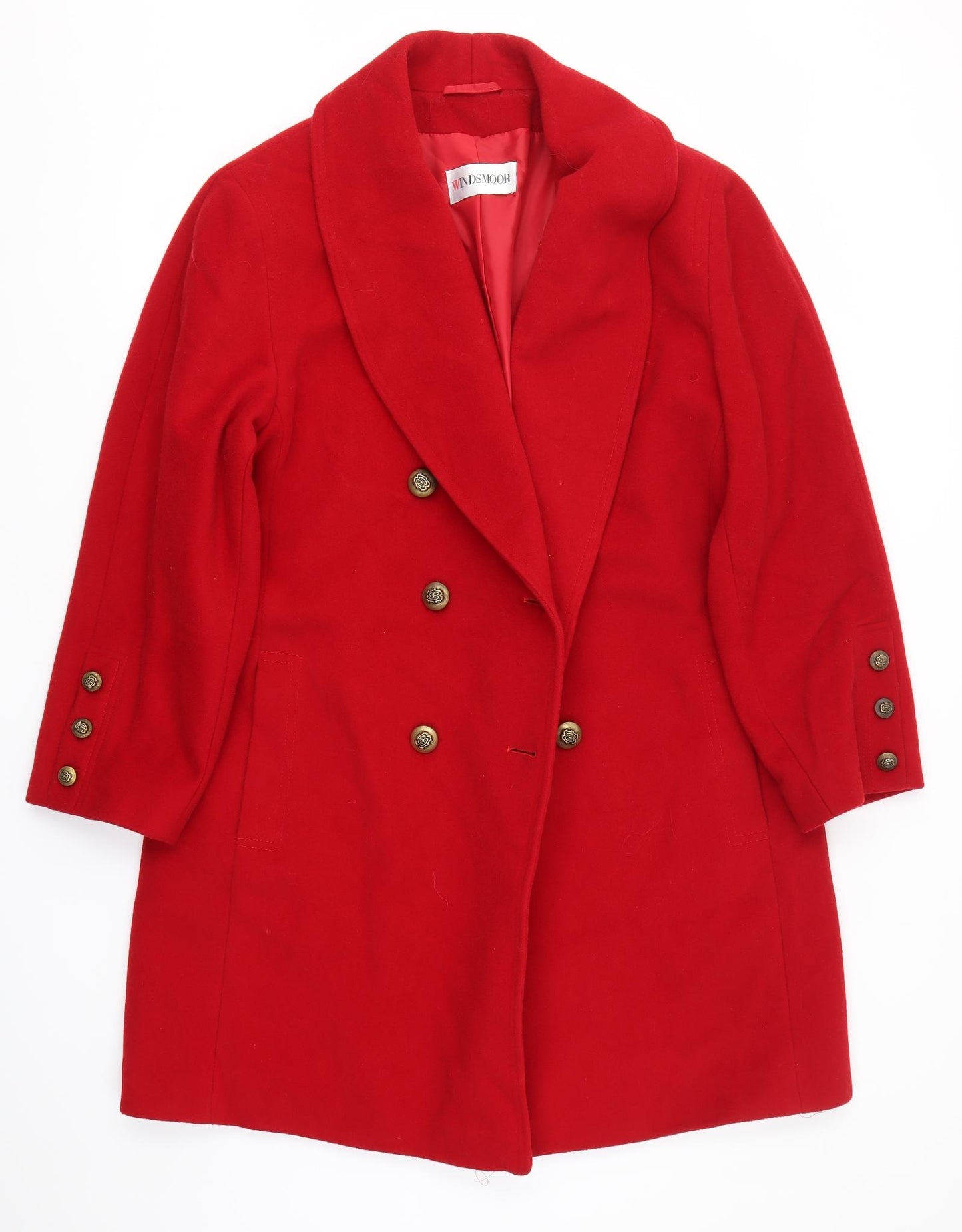 Windsmoor Womens Red   Overcoat Coat Size 14